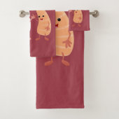 Cute sushi rice prawn Vrienden cartoon Bad Handdoek (Insitu)