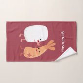 Cute sushi rice prawn Vrienden cartoon Bad Handdoek (Handdoek)