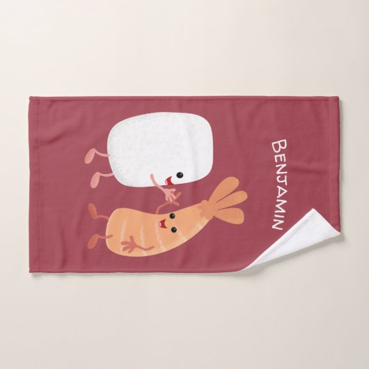Cute sushi rice prawn Vrienden cartoon Bad Handdoek (Handdoek)