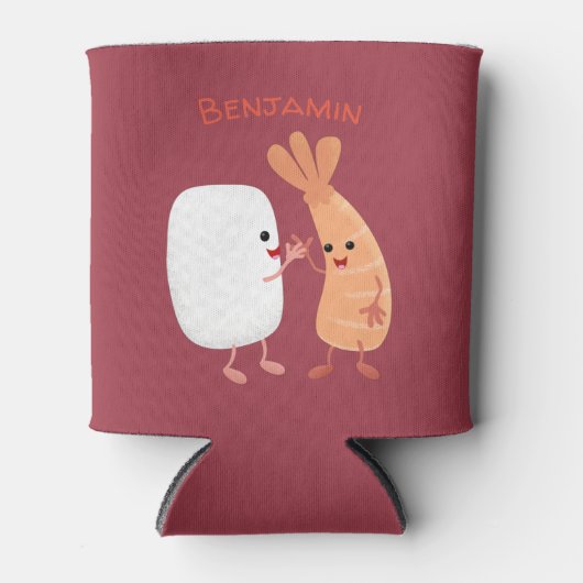 Cute sushi rice prawn Vrienden cartoon Blikjeskoeler (Voorkant)