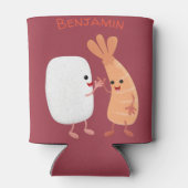 Cute sushi rice prawn Vrienden cartoon Blikjeskoeler (Achterkant)