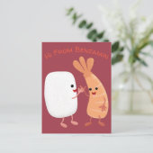Cute sushi rice prawn Vrienden cartoon Briefkaart (Staand voorkant)