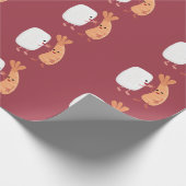 Cute sushi rice prawn Vrienden cartoon Cadeaupapier (Hoek)