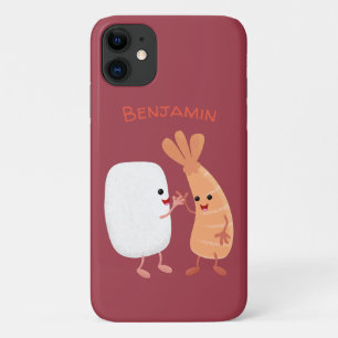 Cute sushi rice prawn Vrienden cartoon Case-Mate iPhone Case