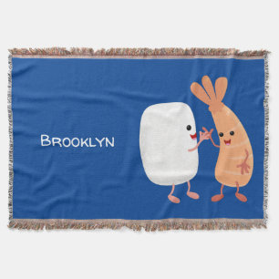 Cute sushi rice prawn Vrienden cartoon Deken