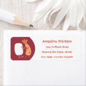 Cute sushi rice prawn Vrienden cartoon Etiket (Insitu)