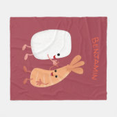 Cute sushi rice prawn Vrienden cartoon Fleece Deken (Voorkant (Horizontaal))