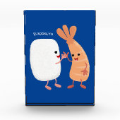 Cute sushi rice prawn Vrienden cartoon Fotoblokken (Voorkant)