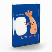 Cute sushi rice prawn Vrienden cartoon Fotoblokken (Links)