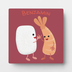 Cute sushi rice prawn Vrienden cartoon Fotoplaat