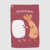 Cute sushi rice prawn Vrienden cartoon Golfhanddoek (Voorkant)