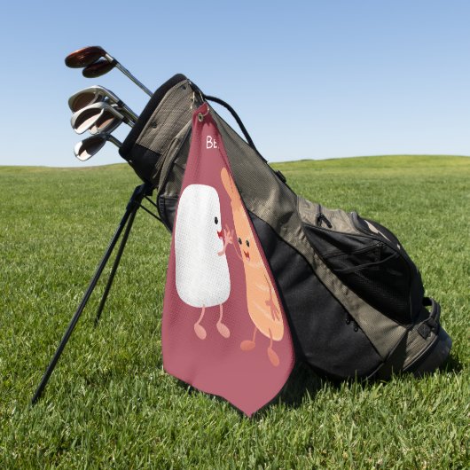 Cute sushi rice prawn Vrienden cartoon Golfhanddoek (Groen)