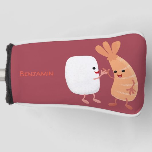 Cute sushi rice prawn Vrienden cartoon Golfheadcover (Voorkant)