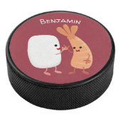 Cute sushi rice prawn Vrienden cartoon Hockey Puck (3/4)