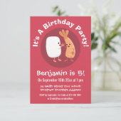 Cute sushi rice prawn Vrienden cartoon Kaart (Staand voorkant)