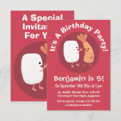 Cute sushi rice prawn Vrienden cartoon Kaart (Voorkant / Achterkant)