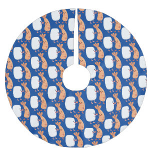 Cute sushi rice prawn Vrienden cartoon Kerstboom Rok