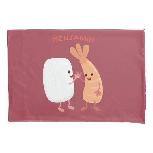 Cute sushi rice prawn Vrienden cartoon Kussensloop (Voorkant)