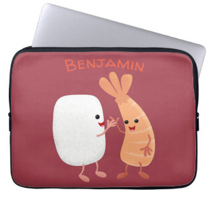 Cute sushi rice prawn Vrienden cartoon Laptop Sleeve