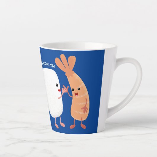 Cute sushi rice prawn Vrienden cartoon Latte Mok (Rechts)