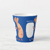 Cute sushi rice prawn Vrienden cartoon Latte Mok (Voorkant)