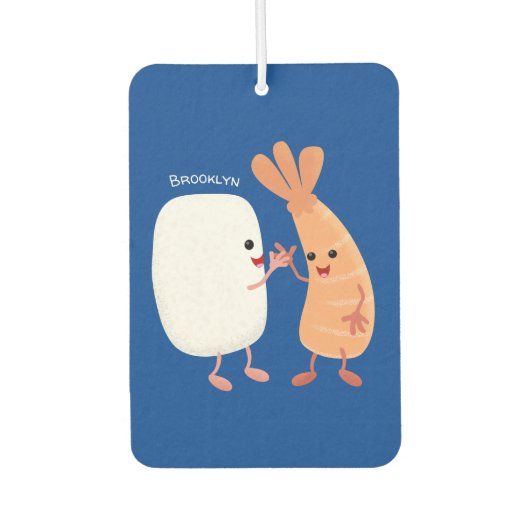 Cute sushi rice prawn Vrienden cartoon Luchtverfrisser (Voorkant)