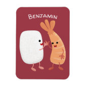 Cute sushi rice prawn Vrienden cartoon Magneet (Verticaal)