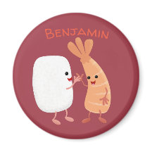 Cute sushi rice prawn Vrienden cartoon