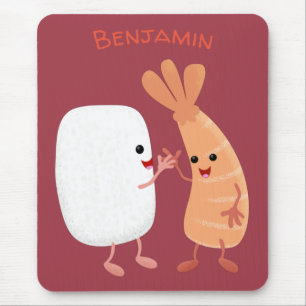 Cute sushi rice prawn Vrienden cartoon Muismat