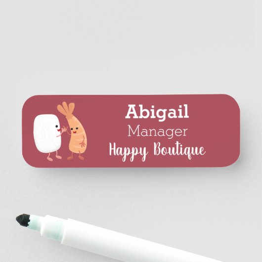 Cute sushi rice prawn Vrienden cartoon Naamplaatje (In situ)