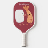 Cute sushi rice prawn Vrienden cartoon Pickleball Paddle (Achterkant)