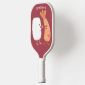 Cute sushi rice prawn Vrienden cartoon Pickleball Paddle (Links)