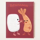 Cute sushi rice prawn Vrienden cartoon Planner (Achterkant)