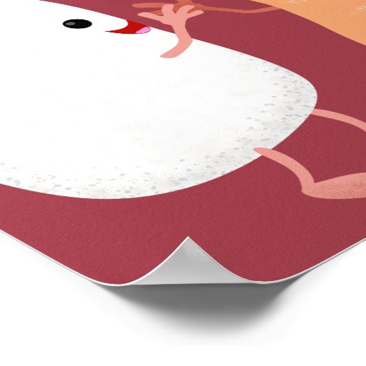 Cute sushi rice prawn Vrienden cartoon Poster (Hoek)