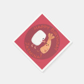 Cute sushi rice prawn Vrienden cartoon Servet (Hoek)