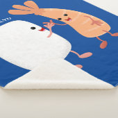 Cute sushi rice prawn Vrienden cartoon Sherpa Deken (3/4)