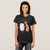 Cute sushi rice prawn Vrienden cartoon T-shirt (Voorkant volledig)