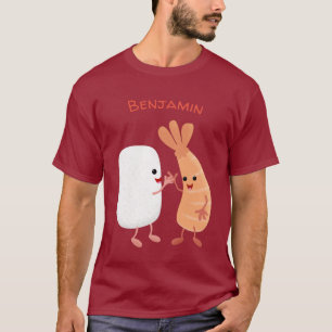 Cute sushi rice prawn Vrienden cartoon T-shirt