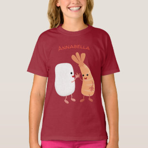 Cute sushi rice prawn Vrienden cartoon T-shirt