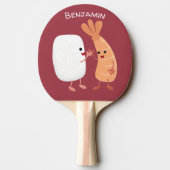 Cute sushi rice prawn Vrienden cartoon Tafeltennisbatje (Achterkant)