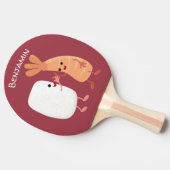 Cute sushi rice prawn Vrienden cartoon Tafeltennisbatje (Zijkant)
