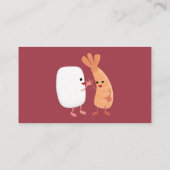 Cute sushi rice prawn Vrienden cartoon Visitekaartje (Achterkant)