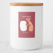 Cute sushi rice prawn Vrienden cartoon Voedselcontainer Etiket (Voorkant)