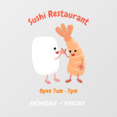 Cute sushi rijst garnaal vrienden cartoon raamfoli raamsticker (Vel)