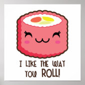 Cute Sushi Roll Emoji Poster (Voorkant)