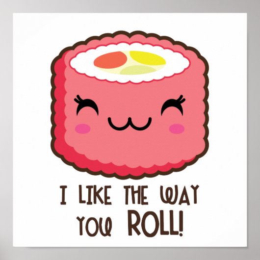 Cute Sushi Roll Emoji Poster (Voorkant)