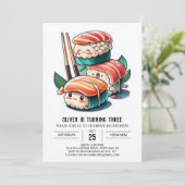 Cute Sushi Roll Printables Verjaardag Kaart (Staand voorkant)