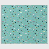 Cute Sushi Roll Set Pattern Nigiri Maki Light Blau Cadeaupapier (Vlak)