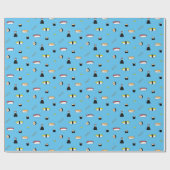 Cute Sushi Roll Set Pattern Nigiri Maki Light Blue Cadeaupapier (Vlak)