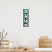 Cute Sushi Stack - Tower van Kawaii Sushi Friends Poster (Keuken)